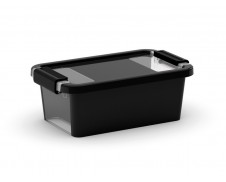 Plastový úložný box Bi Box s víkem XS černá