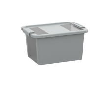 Plastový úložný box Bi Box s víkem S šedá
