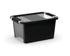 Plastový úložný box Bi Box s víkem S černá